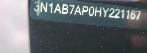 2017 Nissan Sentra S z USA, uszkodzony, nr VIN 3N1AB7AP0HY221167